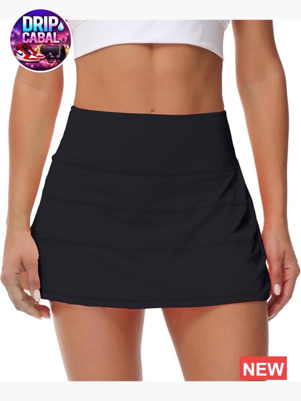 High Waisted Pleated Tennis Skirt with Pockets Built-in Shorts